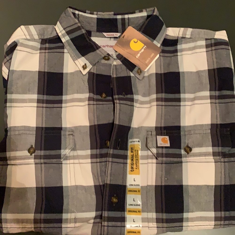 Carhartt Long Sleeve - Button Down -Original Fit - Plaid - Men’s Large NWT